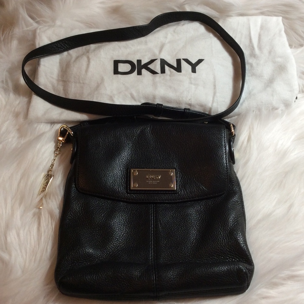 DKNY Leather Crossbody Black
